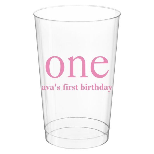 Big Number One Clear Plastic Cups